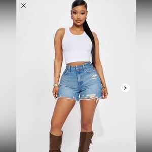 Fashion Nova -Can’t resist ripped denim shorts XS NWT’s